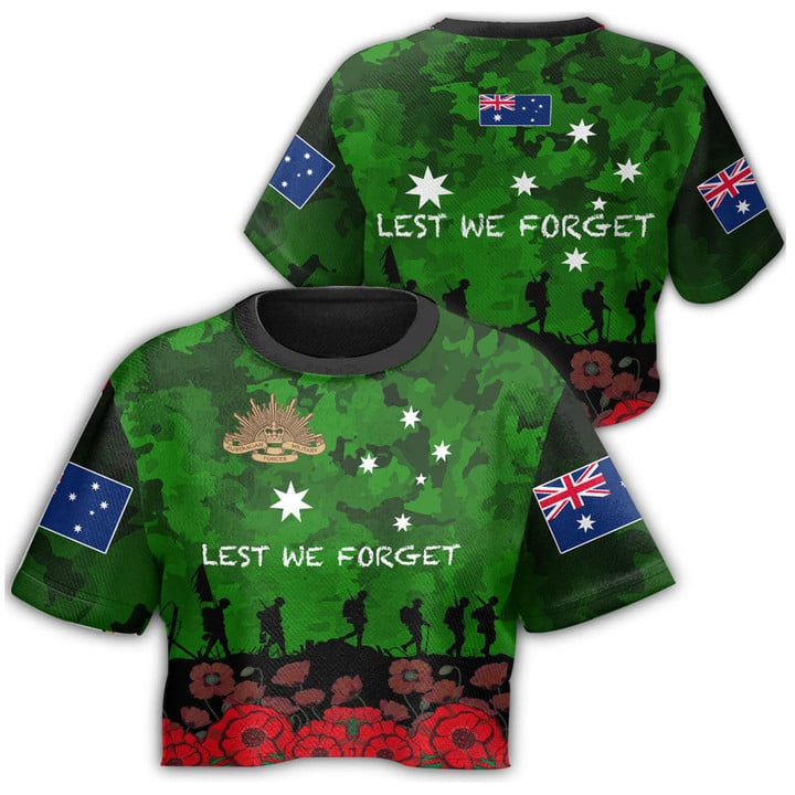 Rugbylife Clothing - (Custom) Anzac Day Australia - New Zealand Mix Croptop T-shirt | Rugbylife.co
