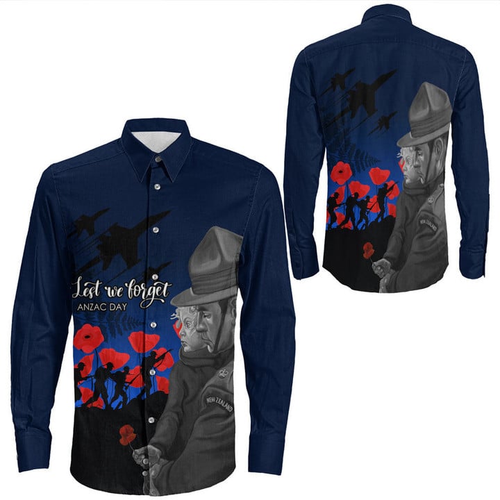 Rugbylife Clothing - New Zealand Remembrance Long Sleeve Button Shirt | Rugbylife.co
