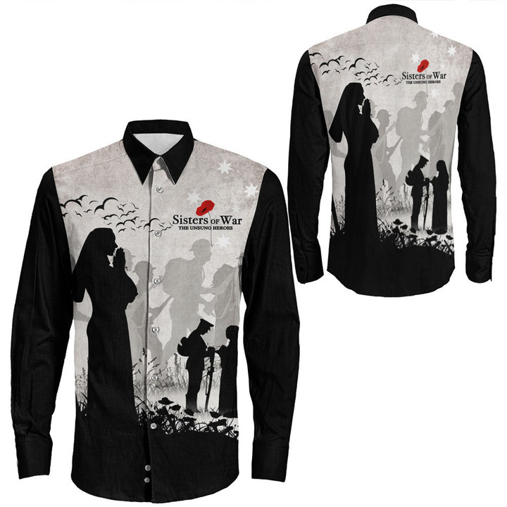 Rugbylife Clothing - Anzac Day Sisters of War The Unsung Heroes Long Sleeve Button Shirt | Rugbylife.co
