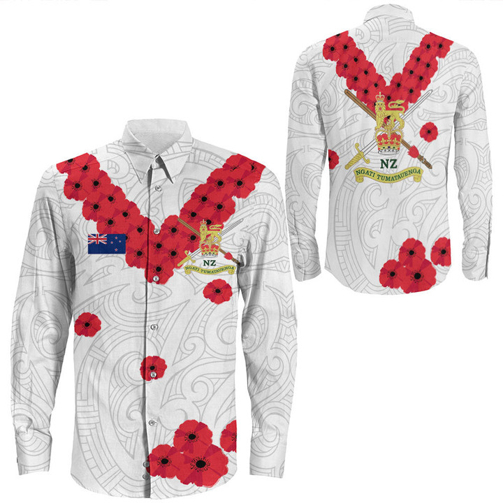 Rugbylife Clothing - New Zealand Anzac Day Army Long Sleeve Button Shirt | Rugbylife.co
