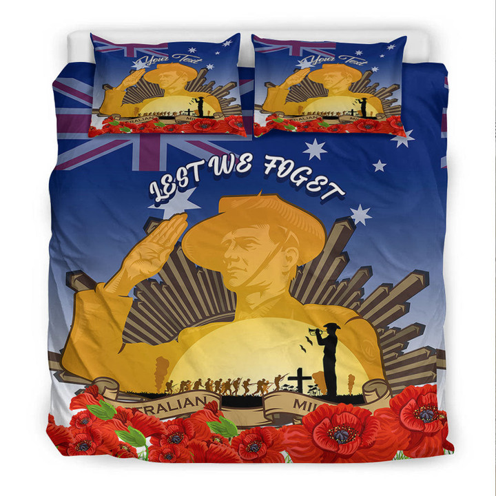 Rugbylife Bedding Set - (Custom) Australia Anzac Day Soldier Salute Bedding Set | Rugbylife.co
