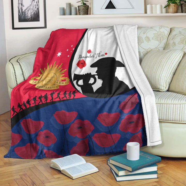Rugbylife Blanket - Australia Anzac Day Soldier Blowing Trumpet Premium Blanket | Rugbylife.co
