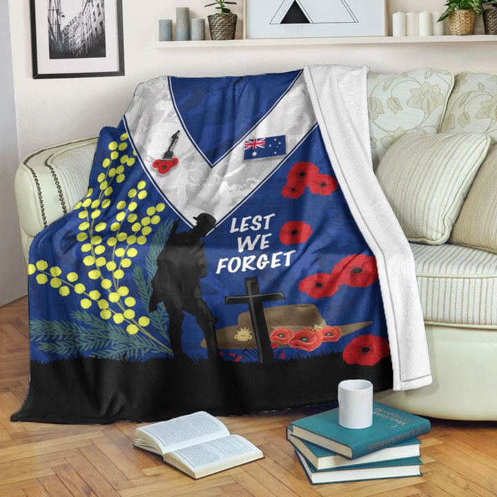 Rugbylife Blanket - (Custom) Australia Anzac Lest We Forget 2022 Premium Blanket | Rugbylife.co
