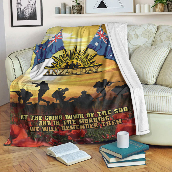 Rugbylife Blanket - Anzac Day Soldier Going Down of The Sun Premium Blanket | Rugbylife.co
