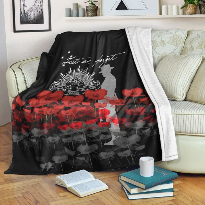 Rugbylife Blanket - (Custom) Australian Military Forces Anzac Day Lest We Forget Premium Blanket | Rugbylife.co
