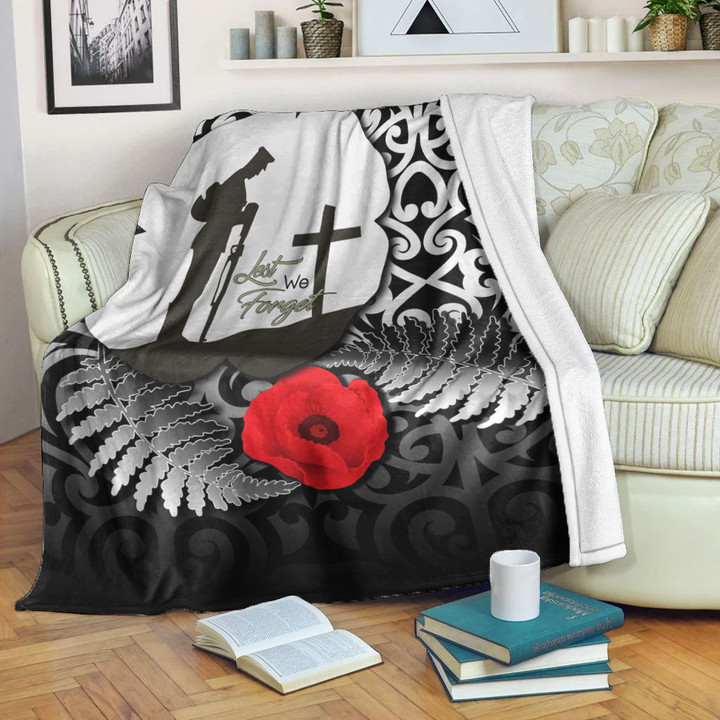 Rugbylife Blanket - (Custom) Anzac Day Poppy Remembrance Premium Blanket | Rugbylife.co
