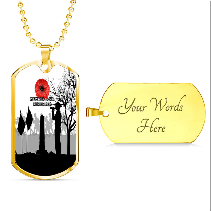 Rugbylife Dog Tag - New Zealand Anzac Lest We Forget Remebrance Day White A35 | Rugbylife.com