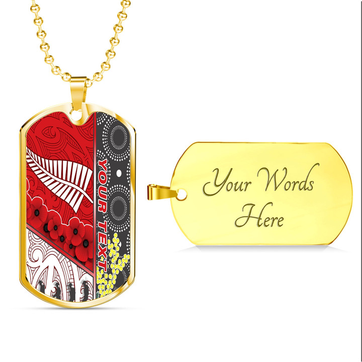 Rugbylife Dog Tag - (Custom) Australia Indigenous & New Zealand Maori Anzac (Red) A35 | Rugbylife.com