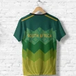 South Africa T Shirts Protea Style - Green - Back