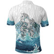 Maori Manaia The Blue Sea Polo Shirt, White K5 - 1st New Zealand