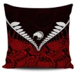 Kiwi Silver Fern Classic Pillow Cover Red K4 - 1st New Zealand