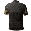 New Zealand Polo Shirt, Maori Polynesian Tattoo Gold TH4 - 1st New Zealand