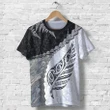 Paua Shell Maori Silver Fern T Shirt White K5 - 1st New Zealand