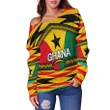 Ghana Rugby Women's Off Shoulder Sweater TH4