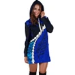 Paua Fern Hoodie Dress Cobalt K5