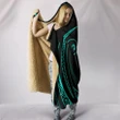 Tonga Hooded Blanket - Turquoise  - J96