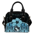 Tonga Shoulder Handbag - Hibiscus (Turquoise) A02