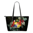 Tonga Hibiscus Small Leather Tote Bag A7 |Bags| Love The World