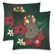 Tonga Pillow Cases - Green Turtle Tribal A02 | 1sttheworld.com