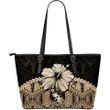 Tonga Large Leather Tote - Hibiscus (Gold) A02