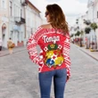 Tonga Women Off Shoulder Sweater Rugby Style K8