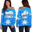 Sydney Sky Blue Off Shoulder Sweater K4