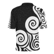 Aotearoa Polo T-Shirt Koru Kiwi Bird - Silver Fern Th5 - 1st New Zealand