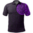 New Zealand Maori Polo Shirt, Maori Warrior Tattoo Golf Shirts Purple A75 - 1st New Zealand