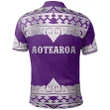 Aotearoa Polo Shirt Koru Heart Purple K7 - 1st New Zealand