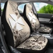 Wallis and Futuna Car Seat Covers - The Beige Hibiscus (Set of Two) | High Quality