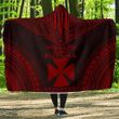 Wallis And Futuna Polynesian Chief Hooded Blanket - Red Version