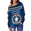Northern Mariana Islands Polynesian Women Off Shoulder Sweater - Vibes Version K8