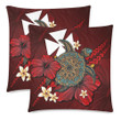 Wallis And Futuna Pillow Cases - Red Turtle Tribal A02 | rugbylife.co