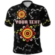 (Custom Personalised) All Stars Polo Shirt Black Indigenous Front | Rugbylife.co