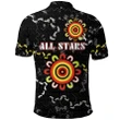 (Custom Personalised) All Stars Polo Shirt Black Indigenous Back | Rugbylife.co