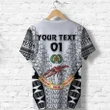 (Custom Personalised) Rewa Rugby Union Fiji T Shirt Tapa Vibes - White, Custom Text And Number K8