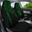 Fiji Tapa Custom Personalised Car Seat Covers - Green Curve