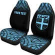 Fiji Tapa Custom Personalised Car Seat Covers - Blue Fog - Bn11