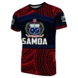 Samoa Rugby Polynesian Patterns T-Shirt Red