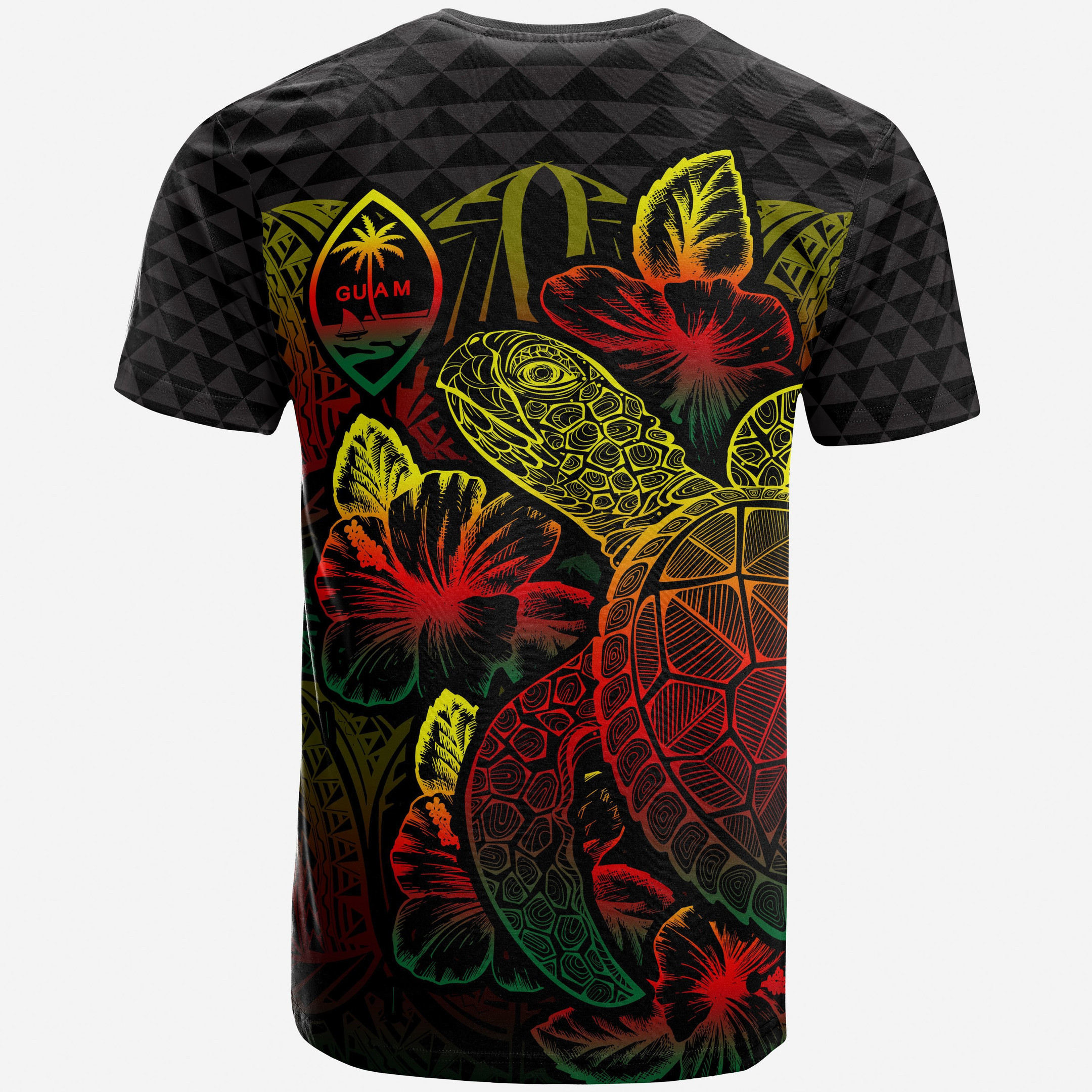 Guam Polynesian T-Shirt - Turtle Hibiscus Reggae - BN39