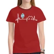 Guam t-shirt - Guam heartbeat with coat of arms for women