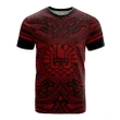 Tahiti All T-Shirt - Tahiti Coat Of Arms Polynesian Red Black Bn10