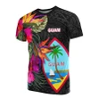 Guam All Over T-Shirt - Hibiscus Polynesian Pattern