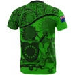 Cook islands Green Coat Of Arms T-Shirt A02 - 1st New Zealand