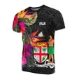 Fiji T-Shirt - Hibiscus Polynesian Pattern