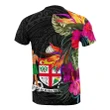 Fiji T-Shirt - Hibiscus Polynesian Pattern - BN39