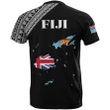 Fiji Map T-Shirt Black Style 02 A5