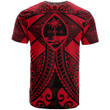 Guam Polynesian T-shirt - Red Guam Coat Of Arms Polynesian Tattoo - BN18