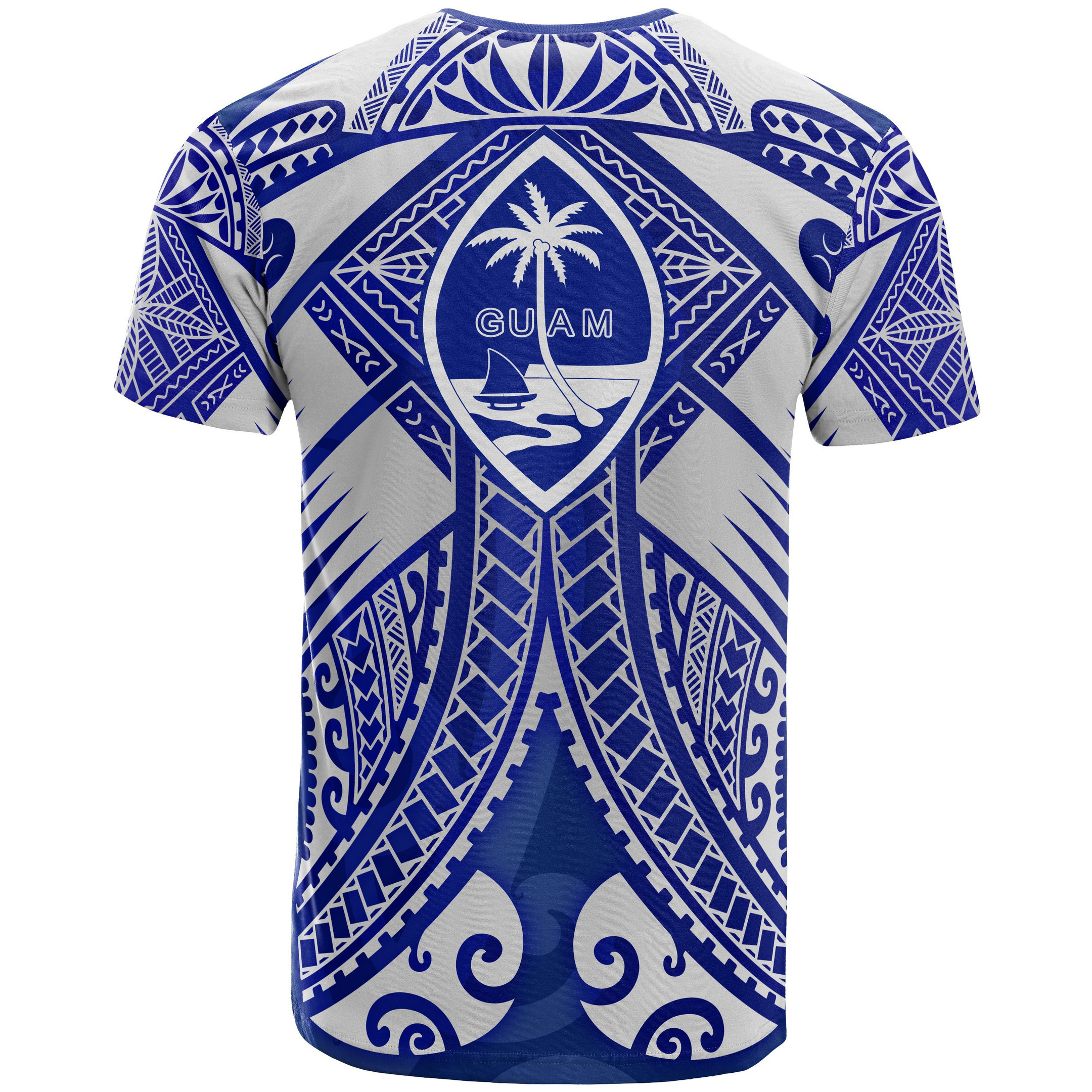 Guam Polynesian T-Shirt - Guam White Seal with Polynesian Tattoo Ver 02 - BN18