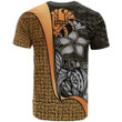Tahiti Polynesian T-Shirt Gold - Turtle with Hook